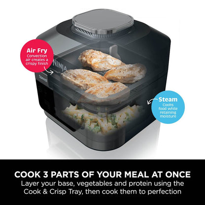 Ninja Speedi layered cooking with steam and air frying