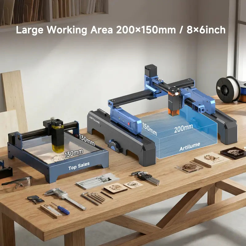 ARTILUME T1 200 by 150 mm engraving area comparison