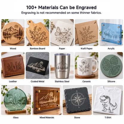 Examples of materials engraved with ARTILUME T1