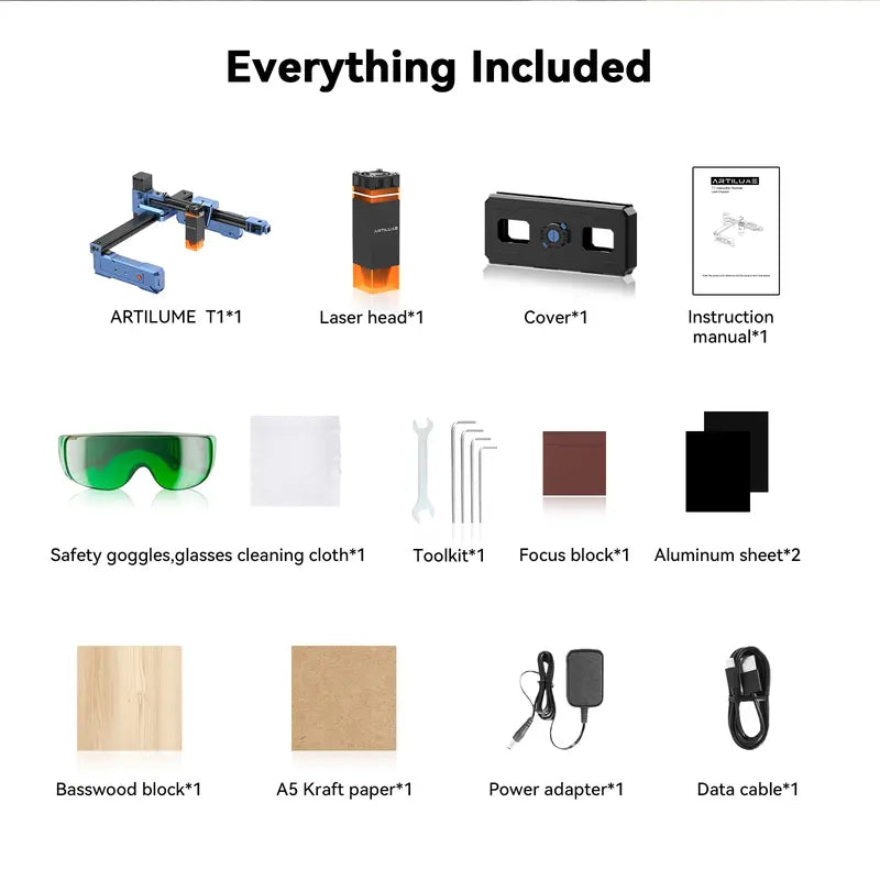 ARTILUME T1 package contents and accessories